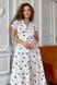 Летнее Платье Миди из Хлопка на Пуговицах Белое с Одуванчиками р.S, M, L, XL