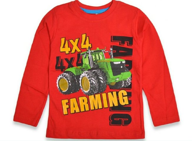 Трикотажный Реглан для Мальчика "Farming" Красный Рост 86-92 и 110-116 см