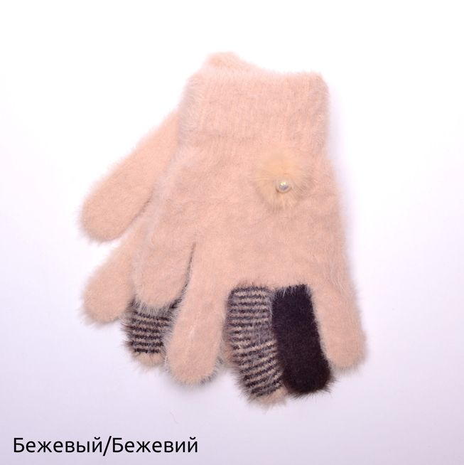 Шикарные Пушистые Перчатки для Девочки Норка   на 8-10 и 11-13 лет