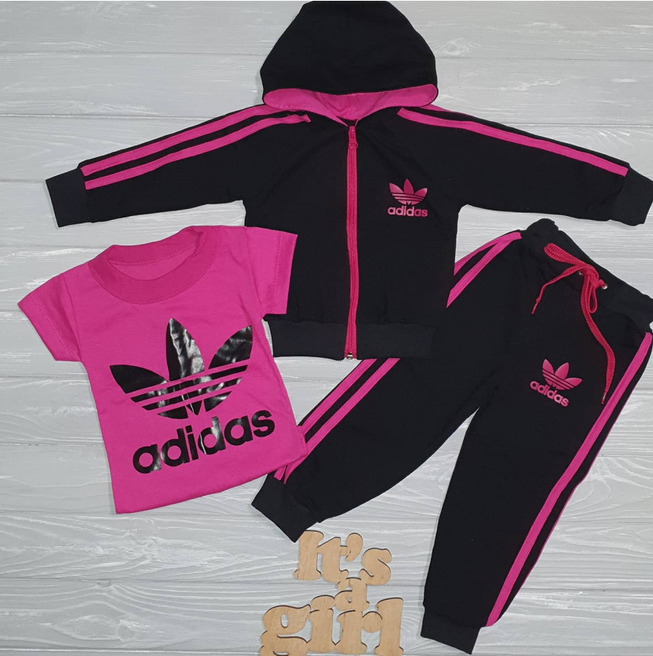 Детский Спортивный Костюм Тройка в Стиле Adidas Желтый Рост 74-110 см У-1008 фото