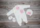 Нарядный Комплект Тройка для Новорожденной Девочки Принцесса Бело-Розовый Рост 68 см