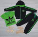 Детский Спортивный Костюм Тройка в Стиле Adidas Салатовый Рост 74-110 см У-1009 фото 2