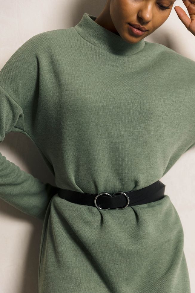 Прямое Женское Платье Демисезон по Колено Зелёное S-M, L-XL, 2XL-3XL