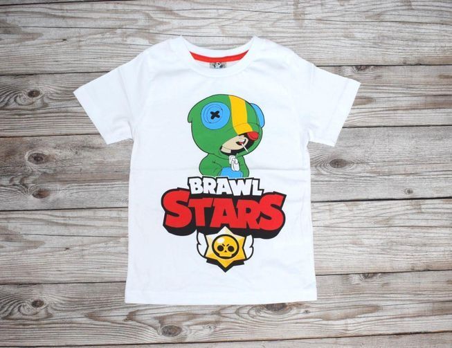 Футболка для Хлопчиків і Дівчаток Brawl Stars Леон Хамелеон Світло-Сіра Зростання 92-110 см Т-2459 фото
