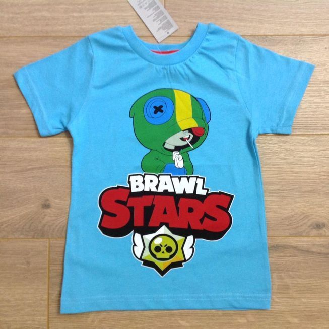 Футболка для Хлопчиків і Дівчаток Brawl Stars Леон Хамелеон Світло-Сіра Зростання 92-110 см Т-2459 фото