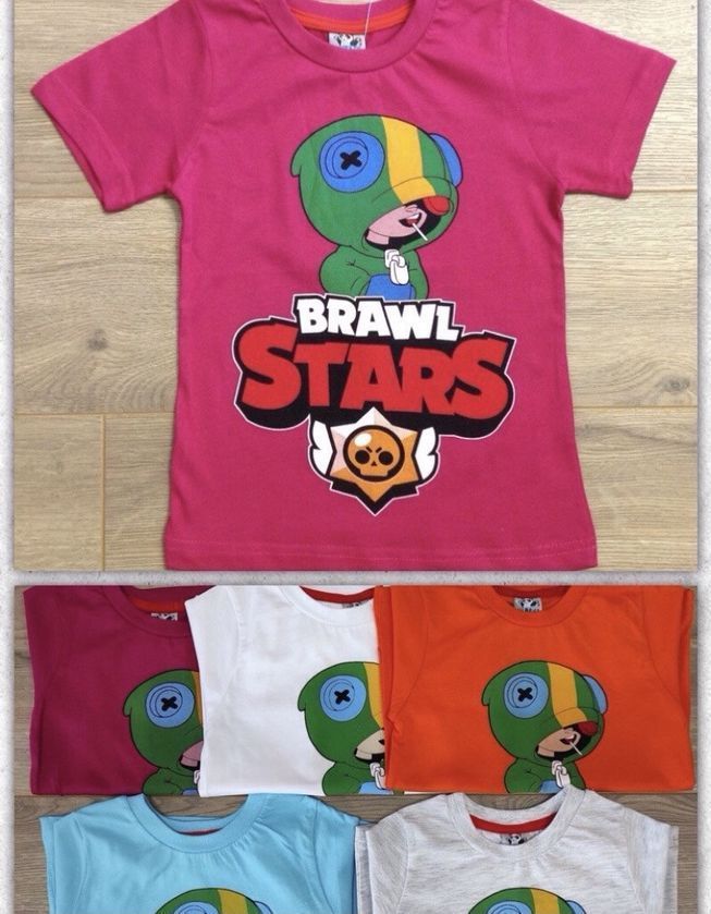 Футболка для Хлопчиків і Дівчаток Brawl Stars Леон Хамелеон Світло-Сіра Зростання 92-110 см Т-2459 фото