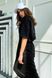 Летнее Модное Платье Прямого Фасона с Разрезом на Спине Черное S-M, L-XL
