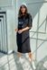 Летнее Модное Платье Прямого Фасона с Разрезом на Спине Черное S-M, L-XL