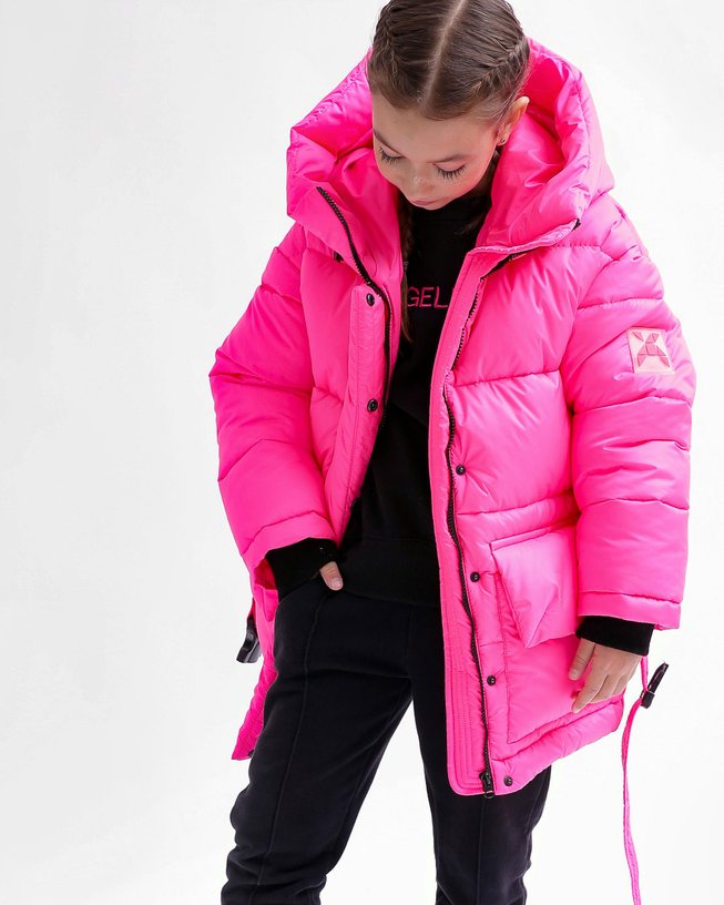 Стильна Зимова Куртка для Дівчаток Екопух Рожева Р. 30-44, 32