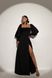 Черное Вечернее Платье в Пол с Открытыми Плечами и Разрезом р.S-M, L-XL