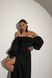 Черное Вечернее Платье в Пол с Открытыми Плечами и Разрезом р.S-M, L-XL