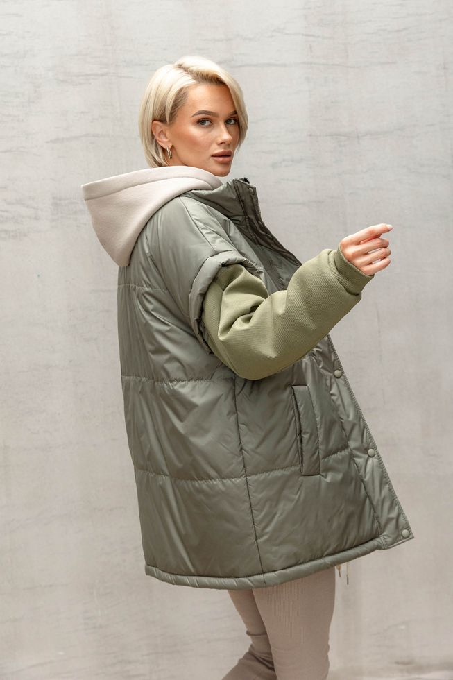 Утепленная Куртка Жилет (рукава отстегиваются) Оливковая S-M, L-XL, 2XL-3XL, 2XL-3XL