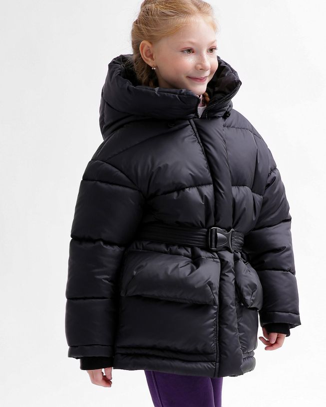 Стильна Зимова Куртка для Дівчаток Екопух Чорна Р. 30-44