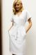 Короткое Элегантное Платье из Льна под Пояс Белое S-M, L-XL, 2XL-3XL