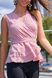 Женская Блуза с Баской из Прошвы Пудра S, M, L, XL