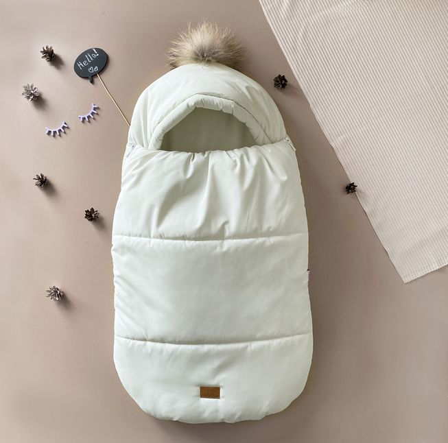 Зимний Детский Конверт Кокон "Baby" с Очень Крутым Дизайном Пудровый 0-6 месяцев