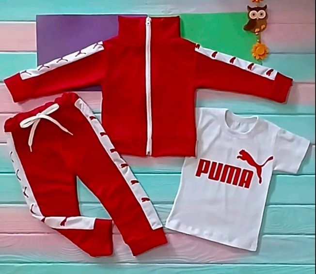 Детский Спортивный Костюм Тройка в стиле Puma Розовый Рост 80-110 см У-1791 фото