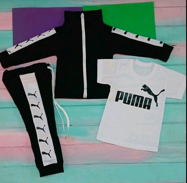 Детский Спортивный Костюм Тройка в стиле Puma Розовый Рост 80-110 см У-1791 фото