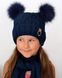 Чудова Зимова Шапка на Флісі для Дівчаток "Злата міні" з Натуральним Хутром Песця ОГ 48-52 (2-4 року)