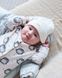 Базовая Шапочка для Малыша без Утеплителя с Отворотом Молочная ОГ 38-42, 42-46, 46-50 см К-4053 фото 4