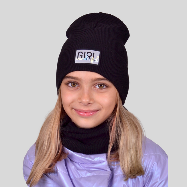 Шапка Деми для Детей и Подростков/Взрослых " Girl" на ОГ (53-56) см А-152 фото