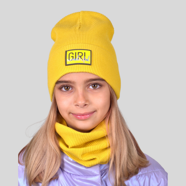 Шапка Деми для Детей и Подростков/Взрослых " Girl" на ОГ (53-56) см А-152 фото