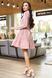 Велюровое Расклешенное Платье под Горло Розовое S, M, L, XL