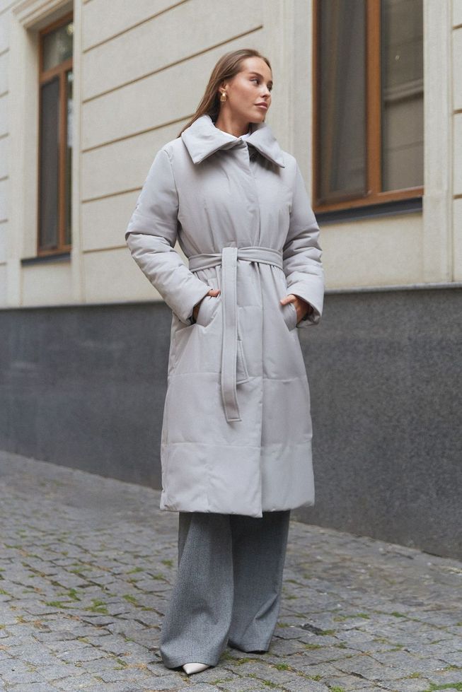 Зимняя Куртка-Пальто Премиум Качества Бежевое S-M, L-XL, 2XL-3XL 6057 фото