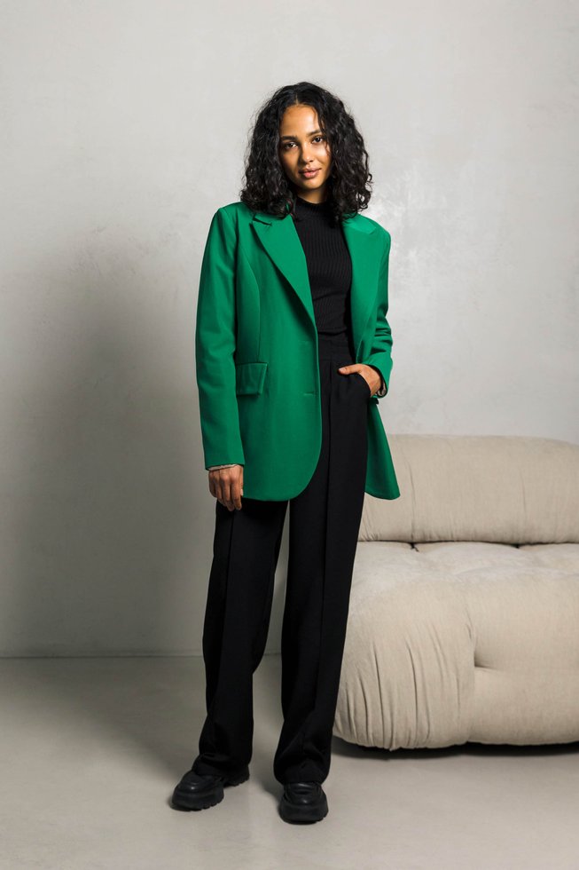 Зелений Класичний Піджак Жіночий на Підкладці S-M, L-XL, 2XL-3XL