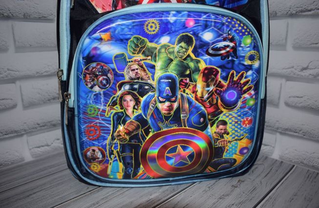 Шкільний Рюкзак для Хлопчика 3-D Малюнок з Героями Marvel Т.Синій