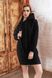 Очень Теплое Платье на Флисе Трехнитка с Капюшоном Черное S-M, L-XL