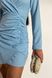 Короткое Нарядное Платье с Люрексом и Драпировкой Синее р.S, M, L, XL, XL